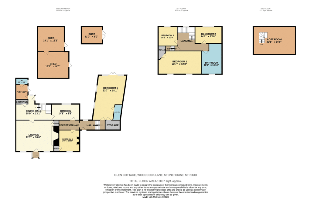 An example of a Robinson David Estate Agents in Gloucestershire floorplan